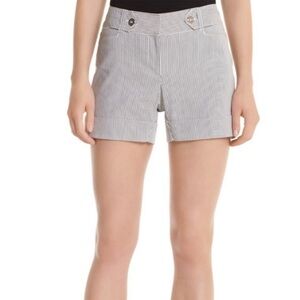 White House Black Market Black and White thin striped shorts size 10